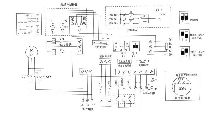 部分回轉(zhuǎn)閥門電動(dòng)裝置控制原理圖